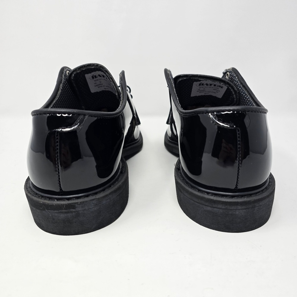 Bates Mens High Gloss Oxford Dress Shoes Black Patent Vibram Sole 10 D 00941C - Picture 4 of 16